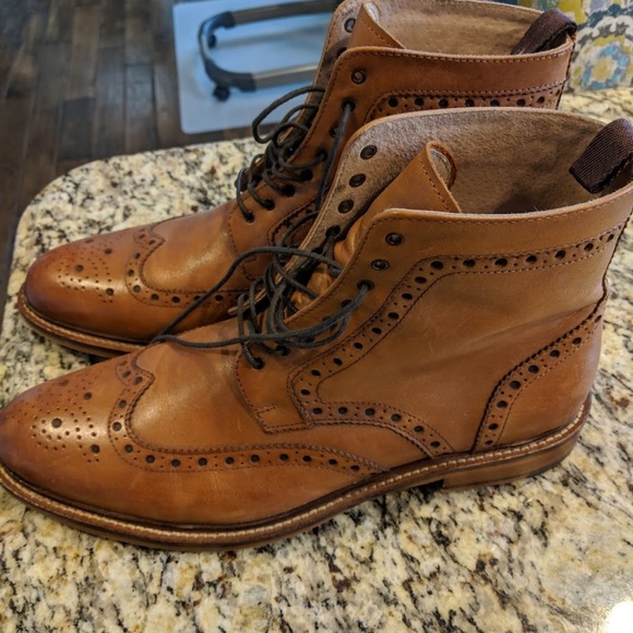 aston grey payton wingtip boot